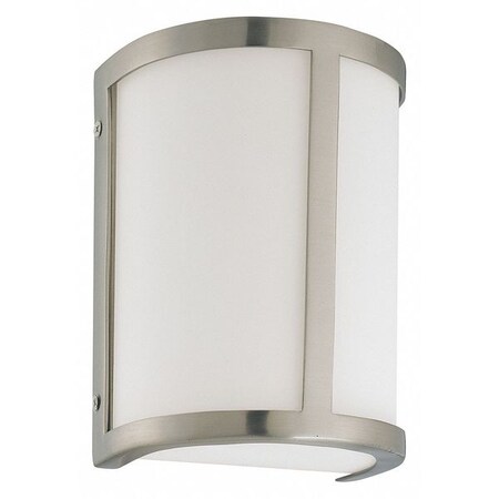 Nuvo Odeon 1 Light Wall Sconce Satin White Glass Brushed Nickel 60-2868