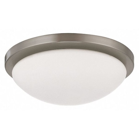Nuvo 60/2941 Small Button with White Glass, Brushed Nickel