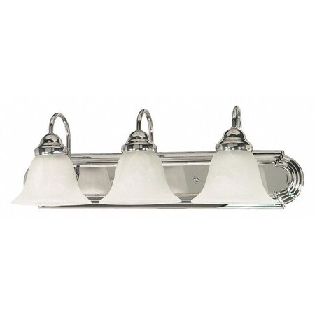 Nuvo Ballerina 3 Light 24 in. Vanity Alabaster Glass Bell Chrome 60-317