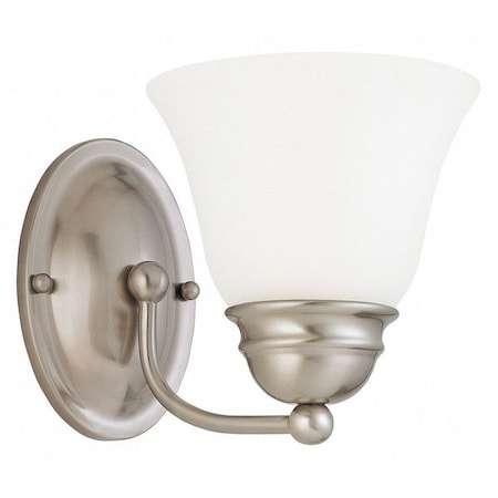 Nuvo Empire 1 Light 7 in. Vanity Frosted White Glass Brushed Nick 60-3264