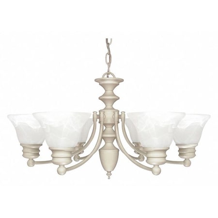 Nuvo Empire 6-Light 26 in. Chandelier with Alabaster Glass Bell Shades 60-359