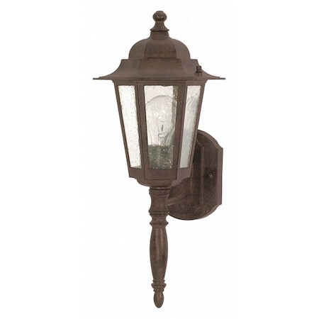 Nuvo Cornerstone 1-Light 18 in. Wall Lantern with Clear Seed Glass 60-986