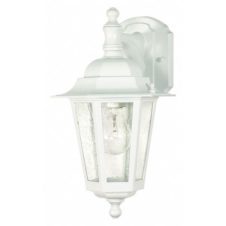Nuvo Cornerstone 1-Light 13 in. Wall Lantern Arm Down with Clear Seed Glass 60-988