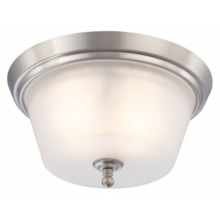 Nuvo Surrey 2 Light Flush Dome Fixture Frosted Glass Brushed Nick 60-4152