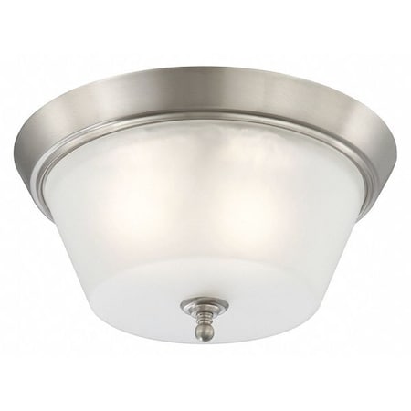 Nuvo Surrey 3 Light Flush Dome Fixture Frosted Glass Brushed Nick 60-4153