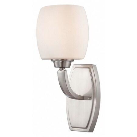 Nuvo Helium 1 Light Vanity Fixture Satin White Glass Brushed Nick 60-4181