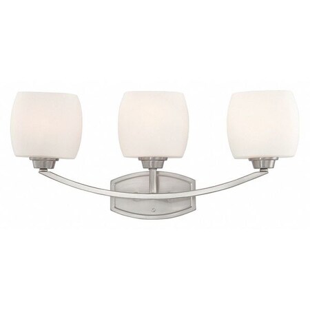 Nuvo Helium 3 Light Vanity Fixture Satin White Glass Brushed Nick 60-4183