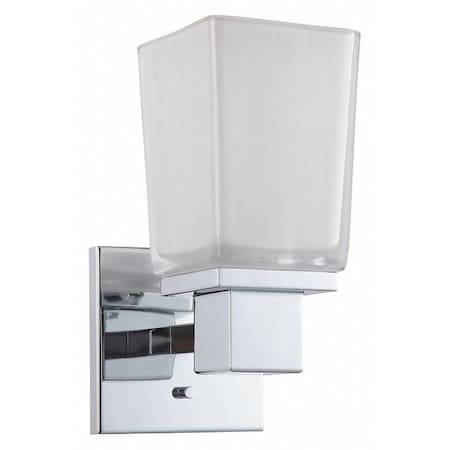 Nuvo Parker 1 Light Vanity Fixture Sandstone Etched Glass Polishe 60-4001