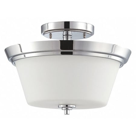 Nuvo Bento 3-Light Semi-Flush Fixture with Satin White Glass 60-4087