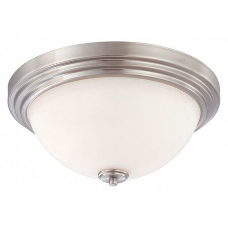 Nuvo Harmony 3 Light Flush Dome Fixture Satin White Glass Brushed 60-4112