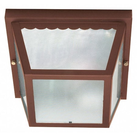 Nuvo 2-Light 10 in. Carport Flush Mount with Textured Frosted Glass 60-472