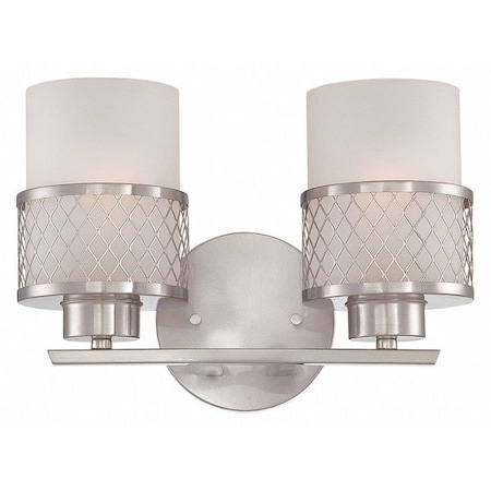 Nuvo Fusion 2 Light Vanity Fixture Frosted Glass Brushed Nickel 60-4682