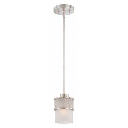 Nuvo Fusion 1 Light Mini Pendant Frosted Glass Brushed Nickel 60-4688