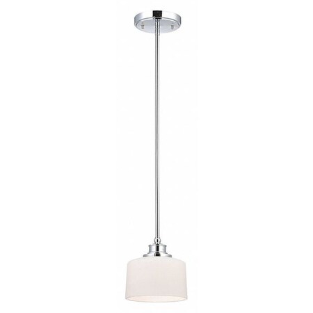 Nuvo Soho 1 Light Mini Pendant Satin White Glass Polished Chrome 60-4588