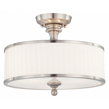 Nuvo Candice 3-Light 60W Incandescent Semi Flush Fixture, Brushed Nickel Finish 60-4737