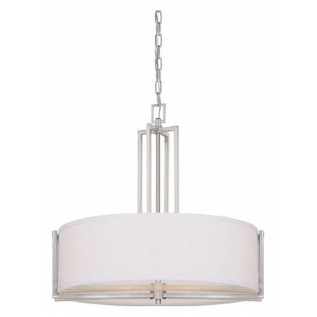 Nuvo Gemini 4-Light Pendant with Slate Gray Fabric Shade 60-4756