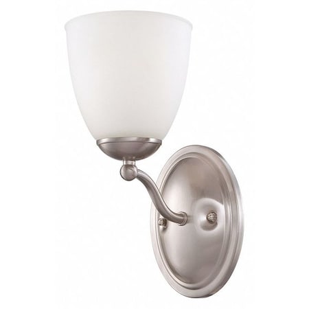Nuvo Patton 1 Light Vanity Fixture Frosted Glass Brushed Nickel 60-5031