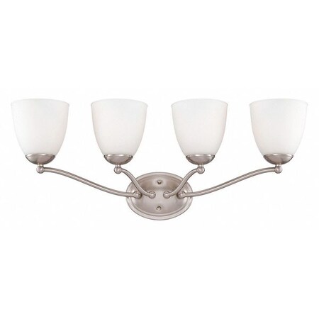 Nuvo Patton 4 Light Vanity Fixture Frosted Glass Brushed Nickel 60-5034