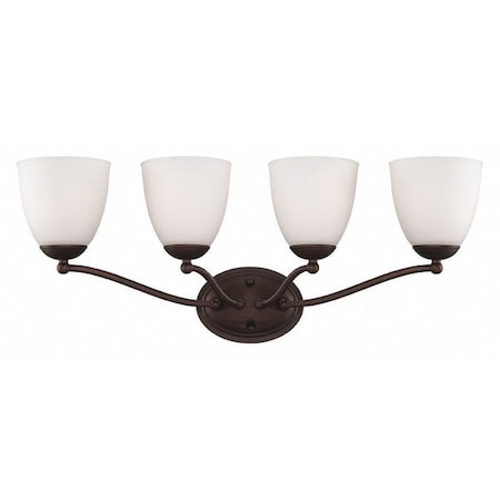 Nuvo Patton 4 Light Vanity Fixture Frosted Glass Prairie Bronze 60-5134