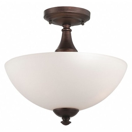 Nuvo Patton 3 Light Semi Flush Frosted Glass Prairie Bronze 60-5144