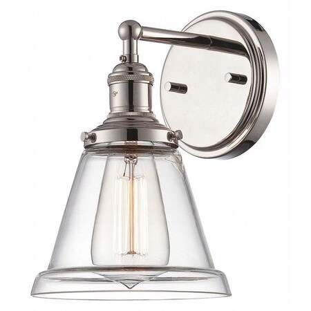 Nuvo Vintage 1 Light Sconce Clear Glass Vintage Lamp Included Pol, Height: 9-3/4" 60-5412