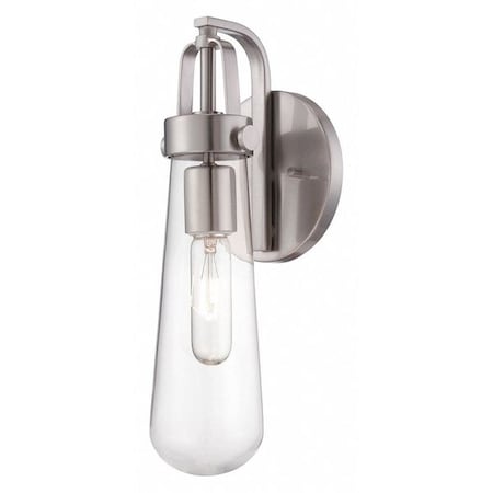Nuvo Beaker 1 Light Wall Sconce Clear Glass Brushed Nickel 60-5261