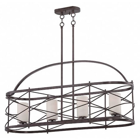 Nuvo Ginger 4 Light Island Pendant Etched Opal Glass Old Bronze 60-5338