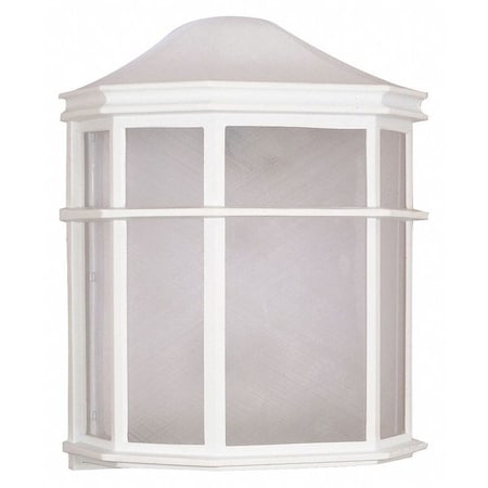 Nuvo 1-Light 10 in. Cage Lantern Wall Fixture Die Cast Linen Acrylic Lens 60-537