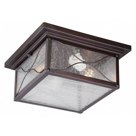Nuvo Vega 2-Light Outdoor Flush Fixture with Clear Seed Glass 60-5616