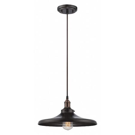 Nuvo Vintage 1 Light Pendant Matching Shade Vintage Lamp Included, Housing Finish: Rustic Bronze 60-5506