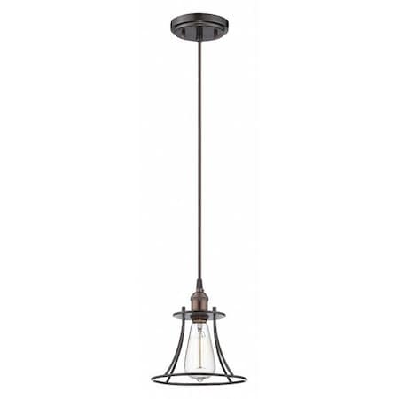 Nuvo Vintage 1 Light Caged Pendant Vintage Lamp Included Rustic B, Width: 7-3/4" 60-5511