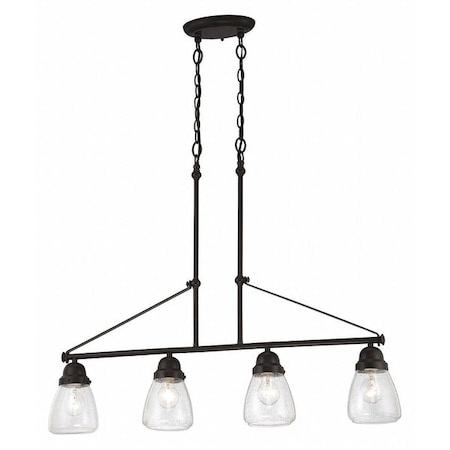 Nuvo Laurel 4 Light Trestle Clear Seeded Glass Sudbury Bronze 60-5548