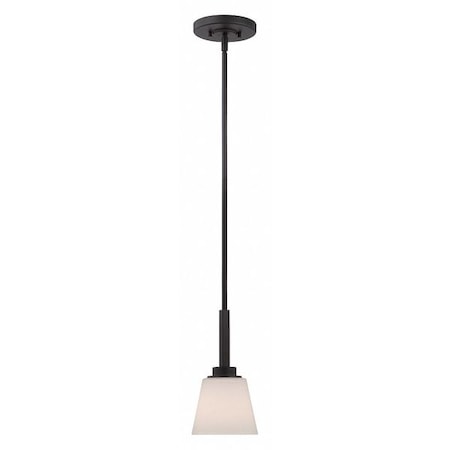 Nuvo Mobili 1 Light Mini Pendant Satin White Glass Aged Bronze 60-5557