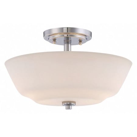 Nuvo Willow 2-Light Semi-Flush Fixture with White Glass 60-5806
