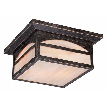 Nuvo Canyon 2 Light Outdoor Flush Fixture Honey Stained Glass Umb 60-5656