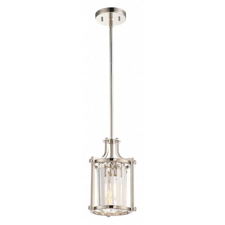 Nuvo Krys 1 Light Crystal Mini Pendant 60w Vintage Lamp Included, Housing Finish: Polished Nickel 60-5764