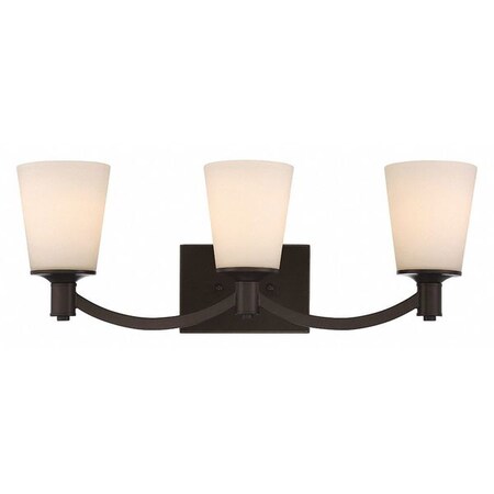 Nuvo Laguna 3 Light Vanity White Glass Forest Bronze 60-5923