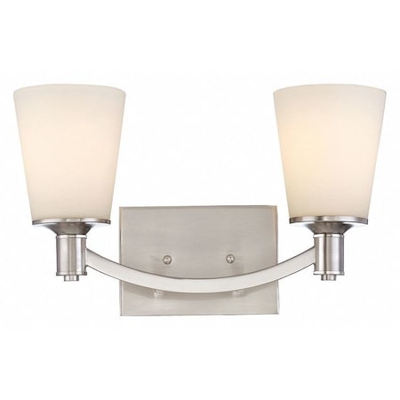 Nuvo Laguna 2 Light Vanity White Glass Brushed Nickel 60-5822
