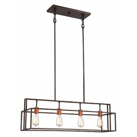 Nuvo Lake 4 Light Island Pendant Bronze Copper Accents Finish Bro 60-5854
