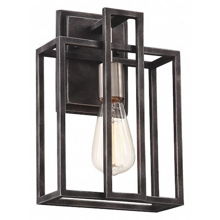 Nuvo Lake 1 Light Wall Sconce Iron Black Brushed Nickel Accents F 60-5856