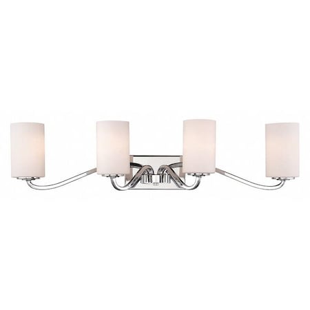 Nuvo Willow 4 Light Vanity Polished Nickel White Glass Polished N 60-5871