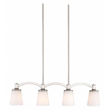 Nuvo Laguna 4 Light Island Pendant Brushed Nickel White Glass Bru 60-5875