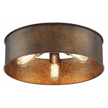 Nuvo Kettle 3 Light Flush Fixture 60w Vintage Lamps Included Weat 60-5893