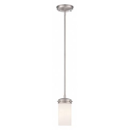 Nuvo Polaris 1 Light Mini Pendant- White Opal Glass Brushed Nicke 60-615