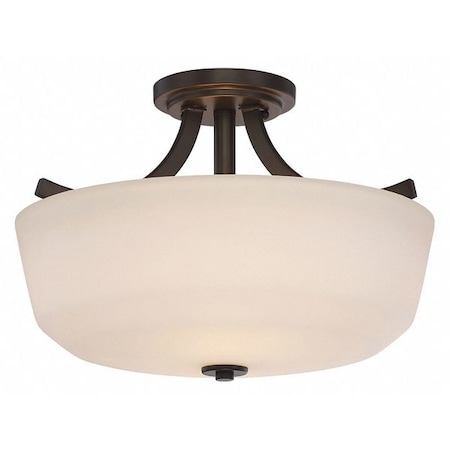 Nuvo Laguna 2 Light Semi Flush White Glass Forest Bronze 60-5926