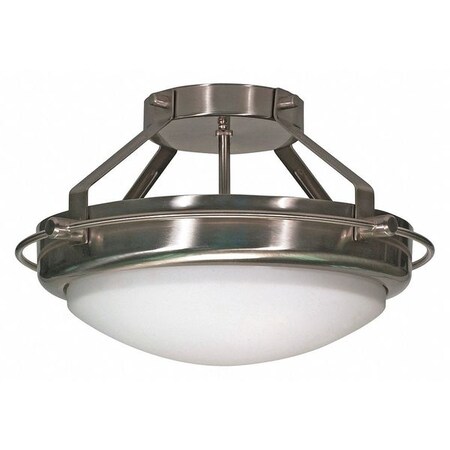 Nuvo Polaris 2-Light 14 in. Semi-Flush with Satin Frosted Glass Shades 60-609