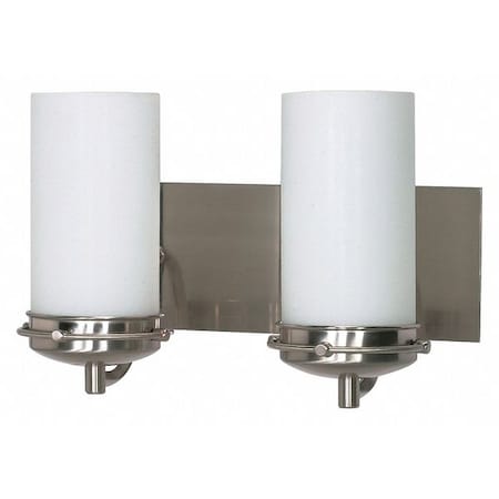 Nuvo Polaris 2 Light 14 in. Vanity Satin Frosted Glass Shades Bru 60-612