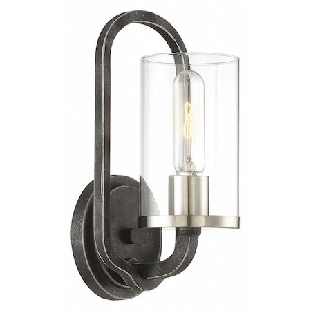 Nuvo 1 Light Sherwood Wall Sconce Iron Black Brushed Nickel Accen 60-6121