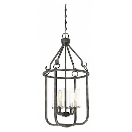 Nuvo 4 Light Sherwood Caged Pendant Iron Black Brushed Nickel Acc 60-6127