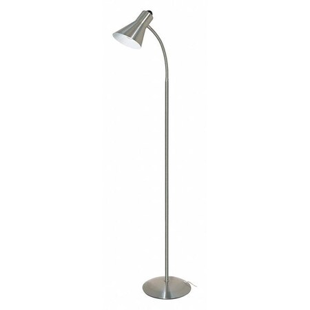 Satco Gooseneck Floor Lamp 1 Light Brushed Nickel Brushed Nickel